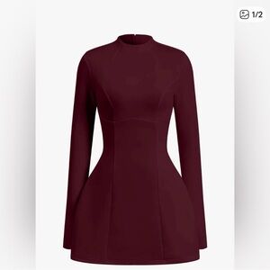 211. Micas Burgundy Backless Mini Dress Medium